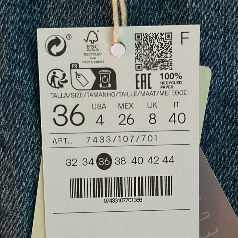 Stradivarius Blue Long Denim Skirt With Slit Size 4 NWT Maxi Jean Skirt Inditex - Picture 6 of 6